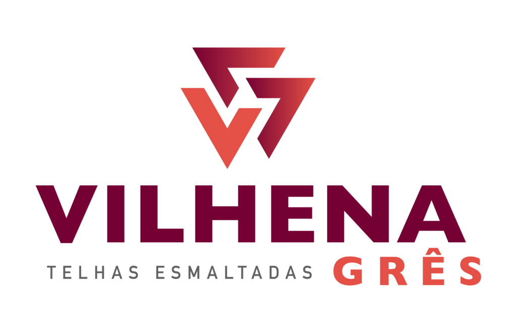 Logo da marca de telha esmaltada Vilhena Grês